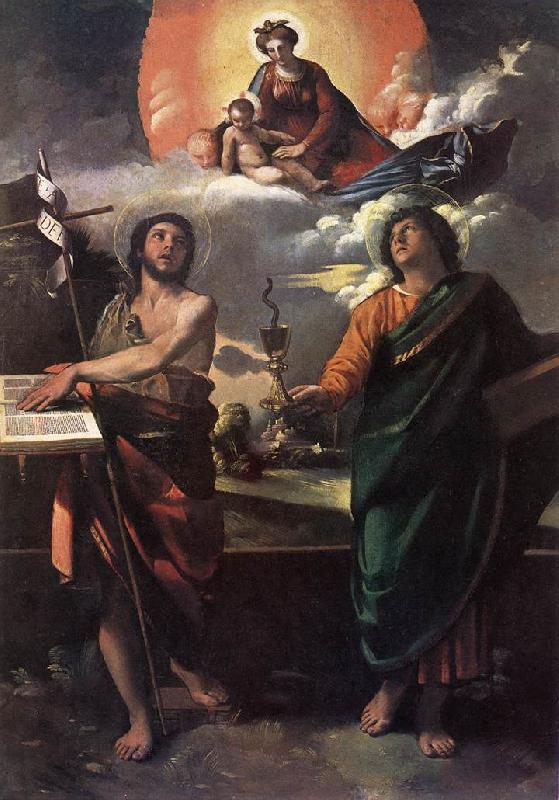 DOSSI, Dosso The Virgin Appearing to Sts John the Baptist and John the Evangelist dfg Germany oil painting art